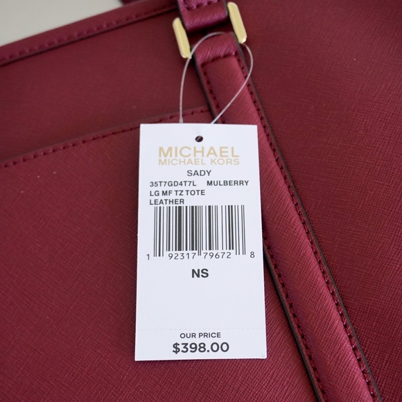 Michael Kors Sady LG Laptop leather Tote Mulberry - Picture 6 of 8